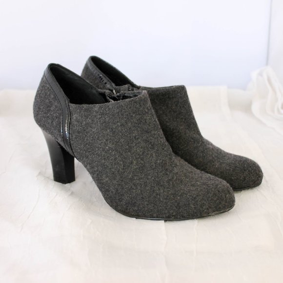 Liz Claiborne Shoes - Liz Claiborne Jillian Low Ankle Bootie Felt Wool